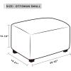 Easy-Going Stretch Ottoman Cover Length 20-30in Folding Storage Stool Furniture Protector Soft Rectangle slipcover with Elastic Bottom(Ottoman Small,Dark Grey)(Christmas Red)