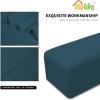 Easy-Going Stretch Ottoman Cover Length 20-30in Folding Storage Stool Furniture Protector Soft Rectangle slipcover with Elastic Bottom(Ottoman Small,Dark Grey)(Deep Teal)