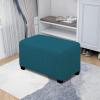 Easy-Going Stretch Ottoman Cover Length 20-30in Folding Storage Stool Furniture Protector Soft Rectangle slipcover with Elastic Bottom(Ottoman Small,Dark Grey)(Peacock Blue)