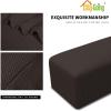 Easy-Going Stretch Ottoman Cover Length 20-30in Folding Storage Stool Furniture Protector Soft Rectangle slipcover with Elastic Bottom(Ottoman Small,Dark Grey)(Chocolate)