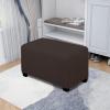 Easy-Going Stretch Ottoman Cover Length 20-30in Folding Storage Stool Furniture Protector Soft Rectangle slipcover with Elastic Bottom(Ottoman Small,Dark Grey)(Chocolate)