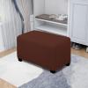 Easy-Going Stretch Ottoman Cover Length 20-30in Folding Storage Stool Furniture Protector Soft Rectangle slipcover with Elastic Bottom(Ottoman Small,Dark Grey)(Coffee)