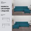 Easy-Going Stretch Sofa Slipcover 2 Pieces L-Shaped Sofa Cover Sectional Couch Cover for Living Room Jacquard Fabric Chaise Lounge Slipcover with Elastic Bottom for Dogs Kids Pets(Large,Chocolate)(Peacock Blue)