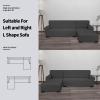 Easy-Going Stretch Sofa Slipcover 2 Pieces L-Shaped Sofa Cover Sectional Couch Cover for Living Room Jacquard Fabric Chaise Lounge Slipcover with Elastic Bottom for Dogs Kids Pets(Large,Chocolate)(Dark Gray)