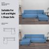 Easy-Going Stretch Sofa Slipcover 2 Pieces L-Shaped Sofa Cover Sectional Couch Cover for Living Room Jacquard Fabric Chaise Lounge Slipcover with Elastic Bottom for Dogs Kids Pets(Large,Chocolate)(Light Blue)