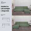 Easy-Going Stretch Sofa Slipcover 2 Pieces L-Shaped Sofa Cover Sectional Couch Cover for Living Room Jacquard Fabric Chaise Lounge Slipcover with Elastic Bottom for Dogs Kids Pets(Large,Chocolate)(Greyish Green)
