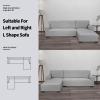 Easy-Going Stretch Sofa Slipcover 2 Pieces L-Shaped Sofa Cover Sectional Couch Cover for Living Room Jacquard Fabric Chaise Lounge Slipcover with Elastic Bottom for Dogs Kids Pets(Large,Chocolate)(Light Gray)