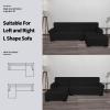 Easy-Going Stretch Sofa Slipcover 2 Pieces L-Shaped Sofa Cover Sectional Couch Cover for Living Room Jacquard Fabric Chaise Lounge Slipcover with Elastic Bottom for Dogs Kids Pets(Large,Chocolate)(Black)
