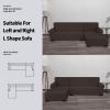 Easy-Going Stretch Sofa Slipcover 2 Pieces L-Shaped Sofa Cover Sectional Couch Cover for Living Room Jacquard Fabric Chaise Lounge Slipcover with Elastic Bottom for Dogs Kids Pets(Large,Chocolate)(Chocolate)
