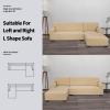 Easy-Going Stretch Sofa Slipcover 2 Pieces L-Shaped Sofa Cover Sectional Couch Cover for Living Room Jacquard Fabric Chaise Lounge Slipcover with Elastic Bottom for Dogs Kids Pets(Large,Chocolate)(Sand)