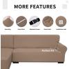 Easy-Going Stretch Sofa Slipcover 2 Pieces L-Shaped Sofa Cover Sectional Couch Cover for Living Room Jacquard Fabric Chaise Lounge Slipcover with Elastic Bottom for Dogs Kids Pets(Large,Chocolate)(Camel)