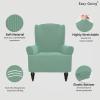 Easy-Going Stretch Wingback Chair Sofa Slipcover 1-Piece Sofa Cover Furniture Protector Couch Soft with Elastic Bottom Spandex Jacquard Fabric Small Checks(Wing Chair,Camel)(Cyan)
