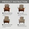 Easy-Going Stretch Wingback Chair Sofa Slipcover 1-Piece Sofa Cover Furniture Protector Couch Soft with Elastic Bottom Spandex Jacquard Fabric Small Checks(Wing Chair,Camel)(Natural)