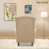 Easy-Going Stretch Wingback Chair Sofa Slipcover 1-Piece Sofa Cover Furniture Protector Couch Soft with Elastic Bottom Spandex Jacquard Fabric Small Checks(Wing Chair,Camel)(Sand)