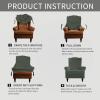 Easy-Going Stretch Wingback Chair Sofa Slipcover 1-Piece Sofa Cover Furniture Protector Couch Soft with Elastic Bottom Spandex Jacquard Fabric Small Checks(Wing Chair,Camel)(Olive Green)