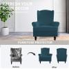 Easy-Going Stretch Wingback Chair Sofa Slipcover 1-Piece Sofa Cover Furniture Protector Couch Soft with Elastic Bottom Spandex Jacquard Fabric Small Checks(Wing Chair,Camel)(Deep Teal)