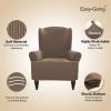 Easy-Going Stretch Wingback Chair Sofa Slipcover 1-Piece Sofa Cover Furniture Protector Couch Soft with Elastic Bottom Spandex Jacquard Fabric Small Checks(Wing Chair,Camel)(Camel)