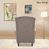 Easy-Going Stretch Wingback Chair Sofa Slipcover 1-Piece Sofa Cover Furniture Protector Couch Soft with Elastic Bottom Spandex Jacquard Fabric Small Checks(Wing Chair,Camel)(Taupe)