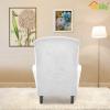 Easy-Going Stretch Wingback Chair Sofa Slipcover 1-Piece Sofa Cover Furniture Protector Couch Soft with Elastic Bottom Spandex Jacquard Fabric Small Checks(Wing Chair,Camel)(Snow White)