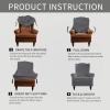 Easy-Going Stretch Wingback Chair Sofa Slipcover 1-Piece Sofa Cover Furniture Protector Couch Soft with Elastic Bottom Spandex Jacquard Fabric Small Checks(Wing Chair,Camel)(Grey)