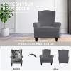 Easy-Going Stretch Wingback Chair Sofa Slipcover 1-Piece Sofa Cover Furniture Protector Couch Soft with Elastic Bottom Spandex Jacquard Fabric Small Checks(Wing Chair,Camel)(Grey)