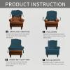 Easy-Going Stretch Wingback Chair Sofa Slipcover 1-Piece Sofa Cover Furniture Protector Couch Soft with Elastic Bottom Spandex Jacquard Fabric Small Checks(Wing Chair,Camel)(Deep Teal)