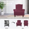 Easy-Going Stretch Wingback Chair Sofa Slipcover 1-Piece Sofa Cover Furniture Protector Couch Soft with Elastic Bottom Spandex Jacquard Fabric Small Checks(Wing Chair,Camel)(Ash Rose)