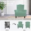 Easy-Going Stretch Wingback Chair Sofa Slipcover 1-Piece Sofa Cover Furniture Protector Couch Soft with Elastic Bottom Spandex Jacquard Fabric Small Checks(Wing Chair,Camel)(Cyan)