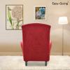 Easy-Going Stretch Wingback Chair Sofa Slipcover 1-Piece Sofa Cover Furniture Protector Couch Soft with Elastic Bottom Spandex Jacquard Fabric Small Checks(Wing Chair,Camel)(Christmas Red)