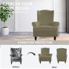 Easy-Going Stretch Wingback Chair Sofa Slipcover 1-Piece Sofa Cover Furniture Protector Couch Soft with Elastic Bottom Spandex Jacquard Fabric Small Checks(Wing Chair,Camel)(Khaki)