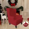 Easy-Going Stretch Wingback Chair Sofa Slipcover 1-Piece Sofa Cover Furniture Protector Couch Soft with Elastic Bottom Spandex Jacquard Fabric Small Checks(Wing Chair,Camel)(Christmas Red)