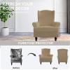 Easy-Going Stretch Wingback Chair Sofa Slipcover 1-Piece Sofa Cover Furniture Protector Couch Soft with Elastic Bottom Spandex Jacquard Fabric Small Checks(Wing Chair,Camel)(Tan)