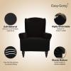 Easy-Going Stretch Wingback Chair Sofa Slipcover 1-Piece Sofa Cover Furniture Protector Couch Soft with Elastic Bottom Spandex Jacquard Fabric Small Checks(Wing Chair,Camel)(Black)