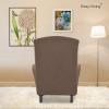 Easy-Going Stretch Wingback Chair Sofa Slipcover 1-Piece Sofa Cover Furniture Protector Couch Soft with Elastic Bottom Spandex Jacquard Fabric Small Checks(Wing Chair,Camel)(Camel)