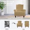 Easy-Going Stretch Wingback Chair Sofa Slipcover 1-Piece Sofa Cover Furniture Protector Couch Soft with Elastic Bottom Spandex Jacquard Fabric Small Checks(Wing Chair,Camel)(Golden)
