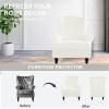 Easy-Going Stretch Wingback Chair Sofa Slipcover 1-Piece Sofa Cover Furniture Protector Couch Soft with Elastic Bottom Spandex Jacquard Fabric Small Checks(Wing Chair,Camel)(Cream)