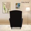 Easy-Going Stretch Wingback Chair Sofa Slipcover 1-Piece Sofa Cover Furniture Protector Couch Soft with Elastic Bottom Spandex Jacquard Fabric Small Checks(Wing Chair,Camel)(Black)
