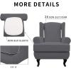 Easy-Going Stretch Wingback Chair Sofa Slipcover 2-Piece Sofa Cover Furniture Protector Couch Soft with Elastic Bottom, Spandex Jacquard Fabric Small Checks, Dark Gray(Grey)