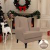 Easy-Going Stretch Wingback Chair Sofa Slipcover 2-Piece Sofa Cover Furniture Protector Couch Soft with Elastic Bottom, Spandex Jacquard Fabric Small Checks, Dark Gray(Camel)