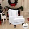 Easy-Going Stretch Wingback Chair Sofa Slipcover 2-Piece Sofa Cover Furniture Protector Couch Soft with Elastic Bottom, Spandex Jacquard Fabric Small Checks, Dark Gray(Snow White)