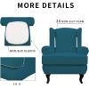 Easy-Going Stretch Wingback Chair Sofa Slipcover 2-Piece Sofa Cover Furniture Protector Couch Soft with Elastic Bottom, Spandex Jacquard Fabric Small Checks, Dark Gray(Peacock Blue)