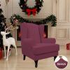 Easy-Going Stretch Wingback Chair Sofa Slipcover 2-Piece Sofa Cover Furniture Protector Couch Soft with Elastic Bottom, Spandex Jacquard Fabric Small Checks, Dark Gray(Ash Rose)