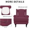 Easy-Going Stretch Wingback Chair Sofa Slipcover 2-Piece Sofa Cover Furniture Protector Couch Soft with Elastic Bottom, Spandex Jacquard Fabric Small Checks, Dark Gray(Ash Rose)