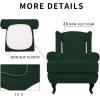 Easy-Going Stretch Wingback Chair Sofa Slipcover 2-Piece Sofa Cover Furniture Protector Couch Soft with Elastic Bottom, Spandex Jacquard Fabric Small Checks, Dark Gray(Dark Green)