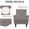 Easy-Going Stretch Wingback Chair Sofa Slipcover 2-Piece Sofa Cover Furniture Protector Couch Soft with Elastic Bottom, Spandex Jacquard Fabric Small Checks, Dark Gray(Taupe)
