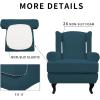 Easy-Going Stretch Wingback Chair Sofa Slipcover 2-Piece Sofa Cover Furniture Protector Couch Soft with Elastic Bottom, Spandex Jacquard Fabric Small Checks, Dark Gray(Deep Teal)