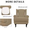 Easy-Going Stretch Wingback Chair Sofa Slipcover 2-Piece Sofa Cover Furniture Protector Couch Soft with Elastic Bottom, Spandex Jacquard Fabric Small Checks, Dark Gray(Tan)
