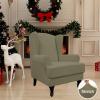 Easy-Going Stretch Wingback Chair Sofa Slipcover 2-Piece Sofa Cover Furniture Protector Couch Soft with Elastic Bottom, Spandex Jacquard Fabric Small Checks, Dark Gray(Khaki)
