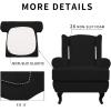Easy-Going Stretch Wingback Chair Sofa Slipcover 2-Piece Sofa Cover Furniture Protector Couch Soft with Elastic Bottom, Spandex Jacquard Fabric Small Checks, Dark Gray(Black)