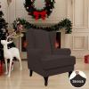 Easy-Going Stretch Wingback Chair Sofa Slipcover 2-Piece Sofa Cover Furniture Protector Couch Soft with Elastic Bottom, Spandex Jacquard Fabric Small Checks, Dark Gray(Chocolate)